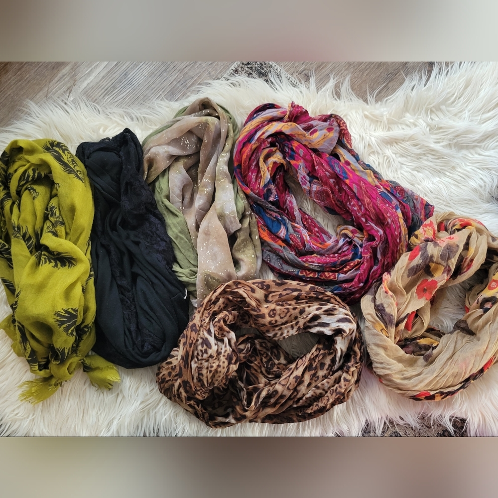 6 scarves, sold as set